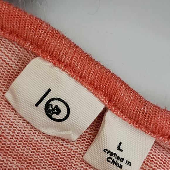 IO Large Red Orange Long Sleeve Top - Picture 3 of 4